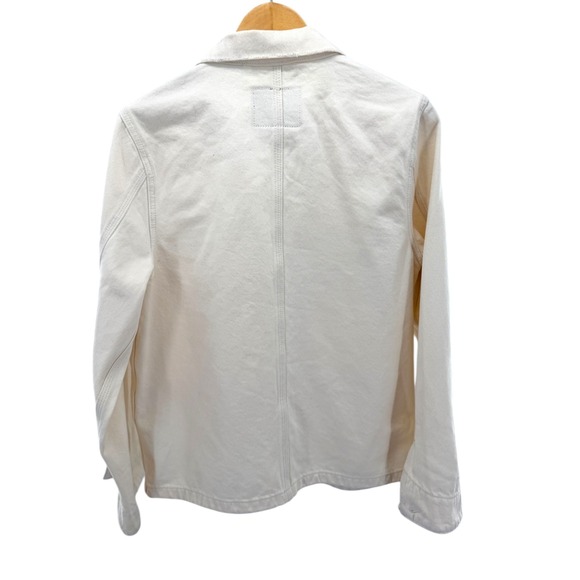 Levi's Premium Iconic White Chore Coat Utility Jacket Workwear Minimalist S - Picture 2 of 8